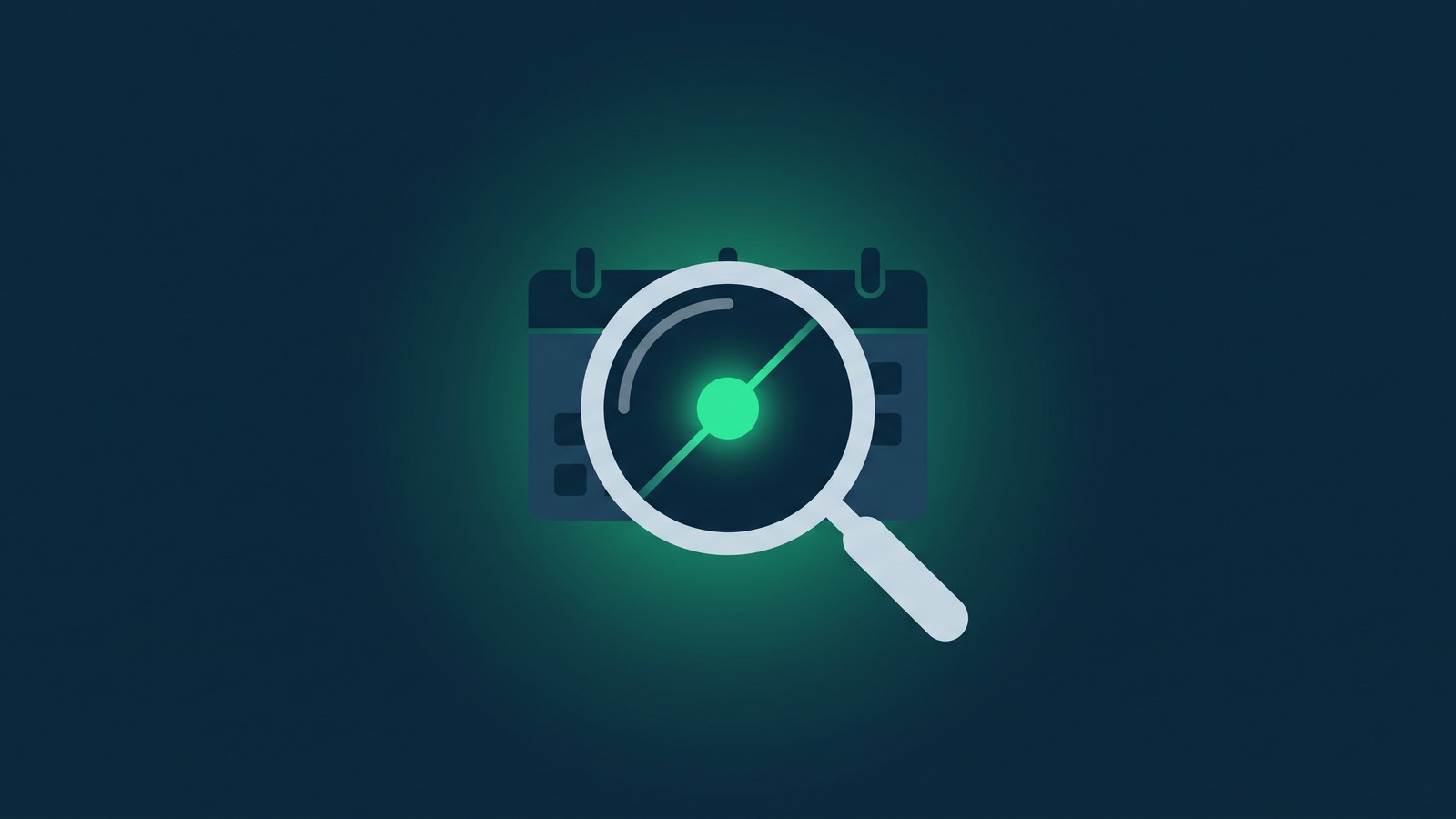 Magnifying lens finding one matched provider node beside a calendar block, the core of an anesthesia coverage search