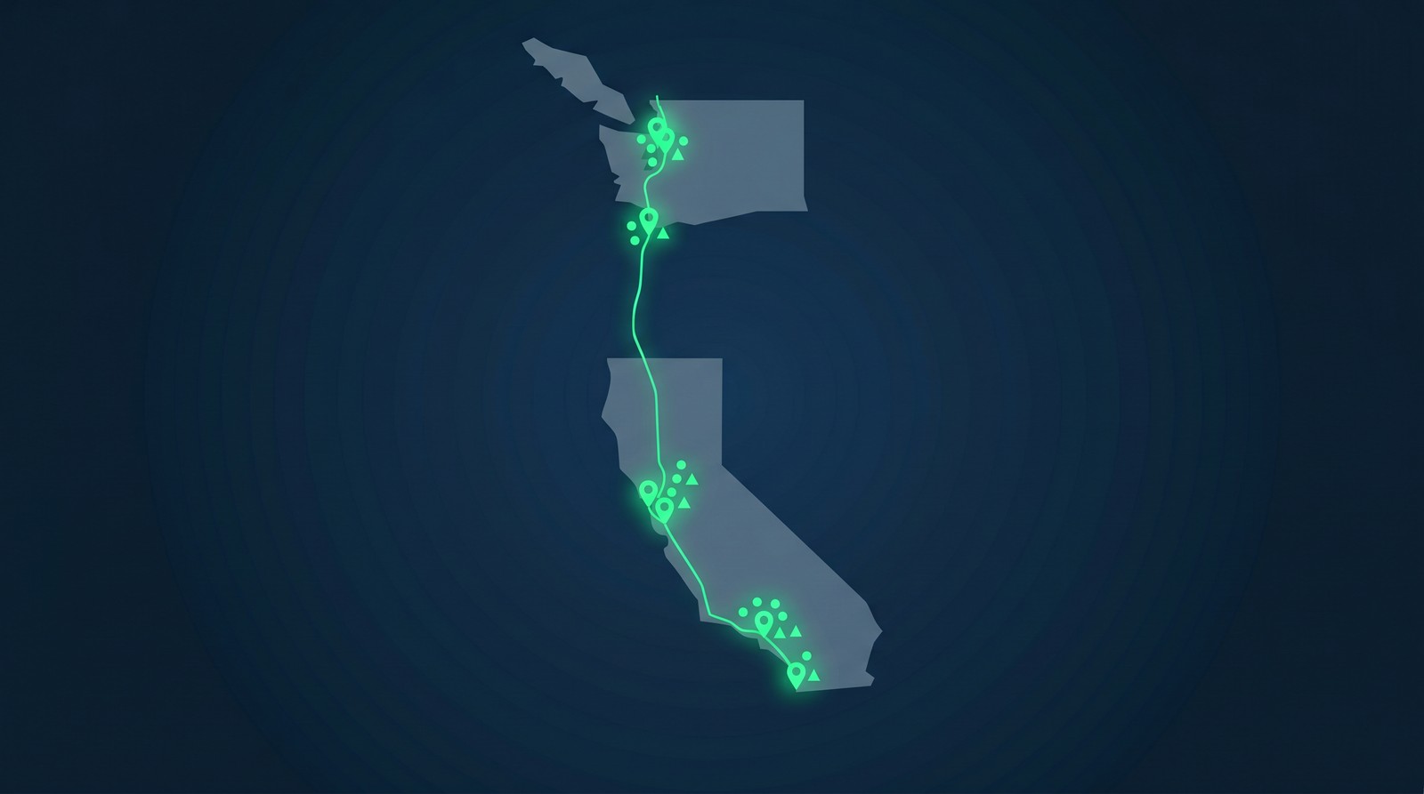 California CRNA job market map showing five major metro regions